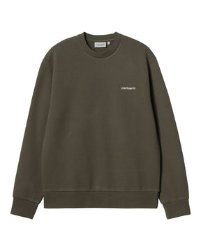 Carhartt Wip Script Embroidery Sweat Cypress-White