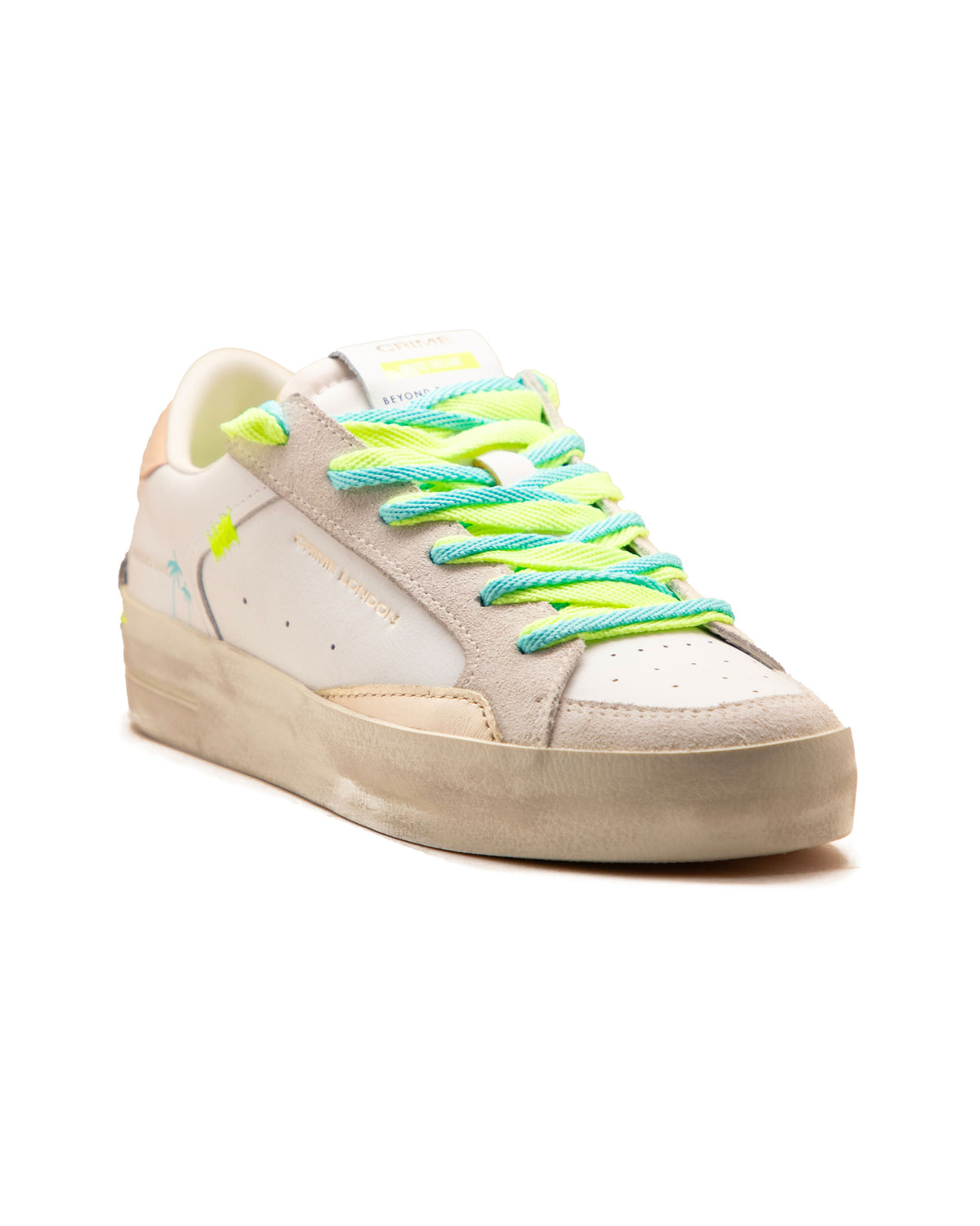 Crime London SK8 Deluxe White-Beige Palm