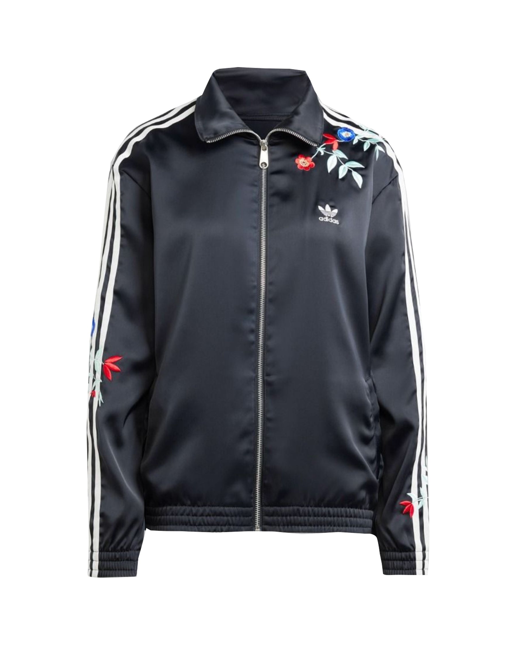 Felpa Donna Adidas Floral Firebird Track Top Nero