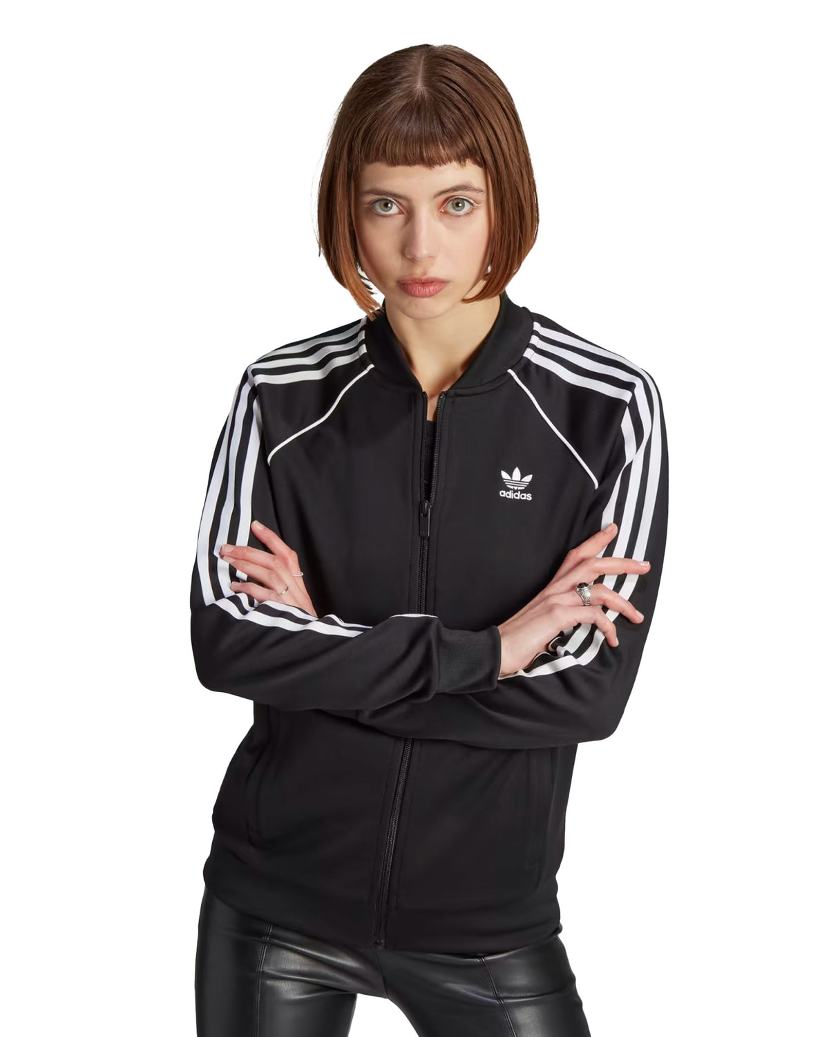 Woman's Sweatshirt Adidas Superstar Classic Tracktop Black
