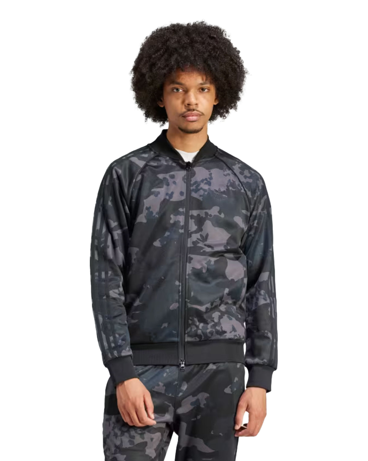 Felpa Uomo Adidas Camo Superstar Tracktop Nero