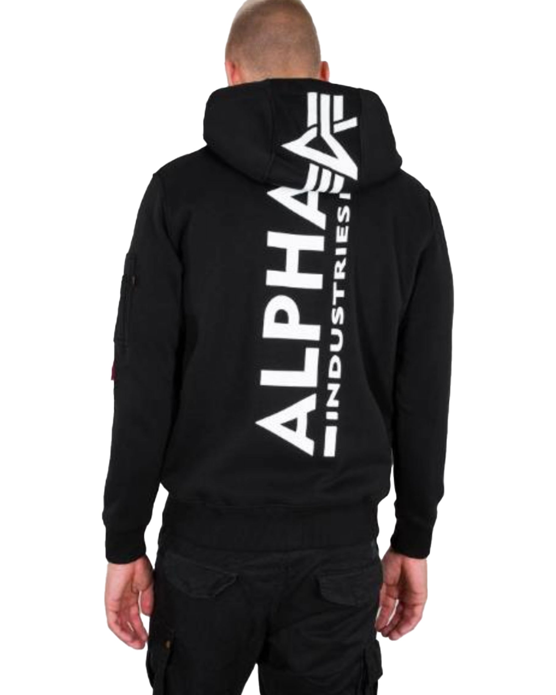 Alpha Industries Back Print Zip Hoody Black