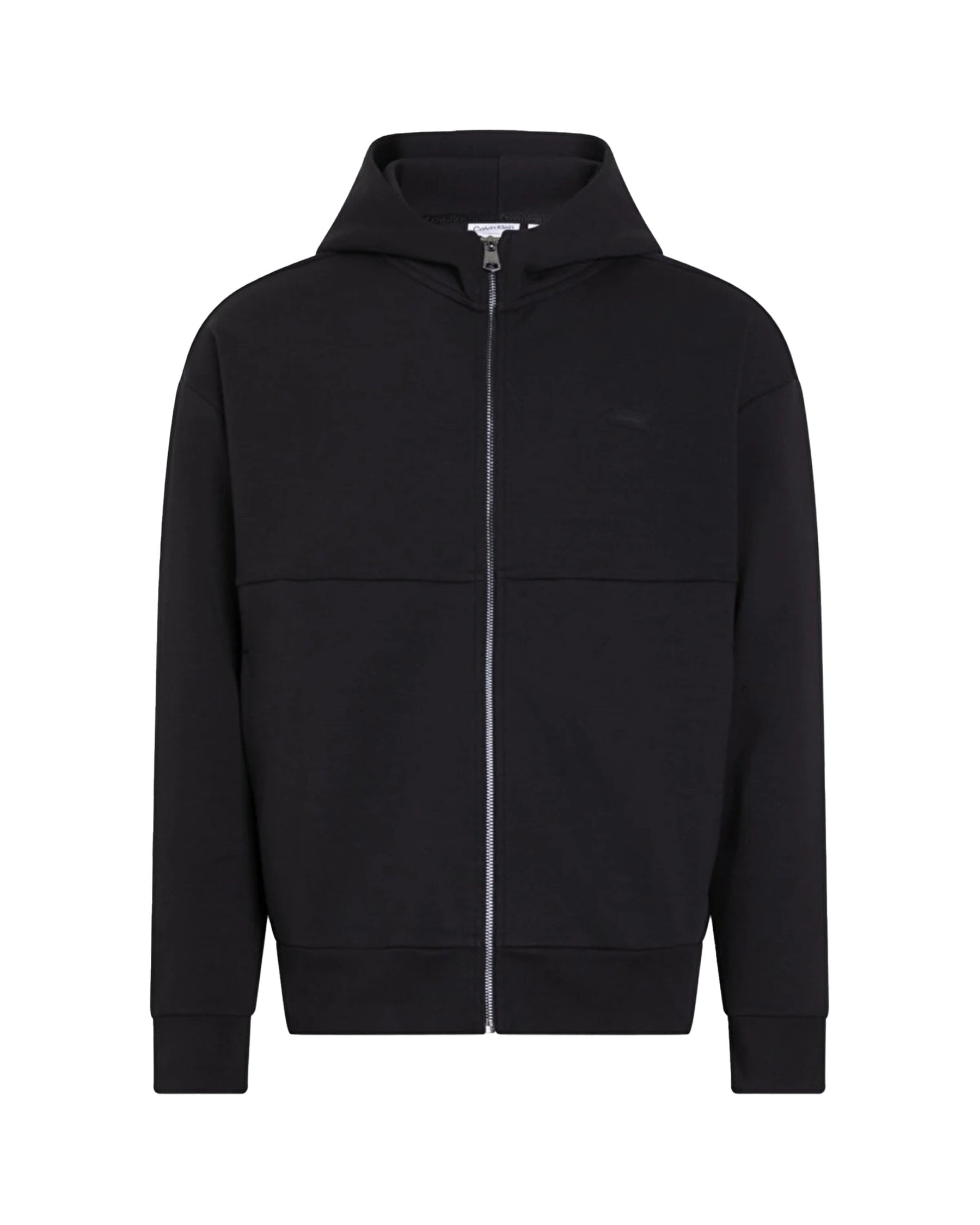 Felpa Uomo Calvin Klein Color Embossed Logo Zip Nero