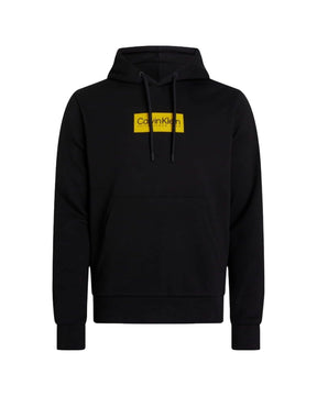 Man Hoodie Calvin Klein Raised Rubber Logo Black