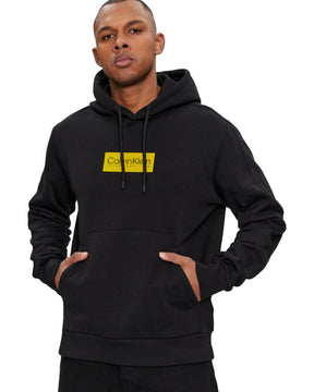 Man Hoodie Calvin Klein Raised Rubber Logo Black