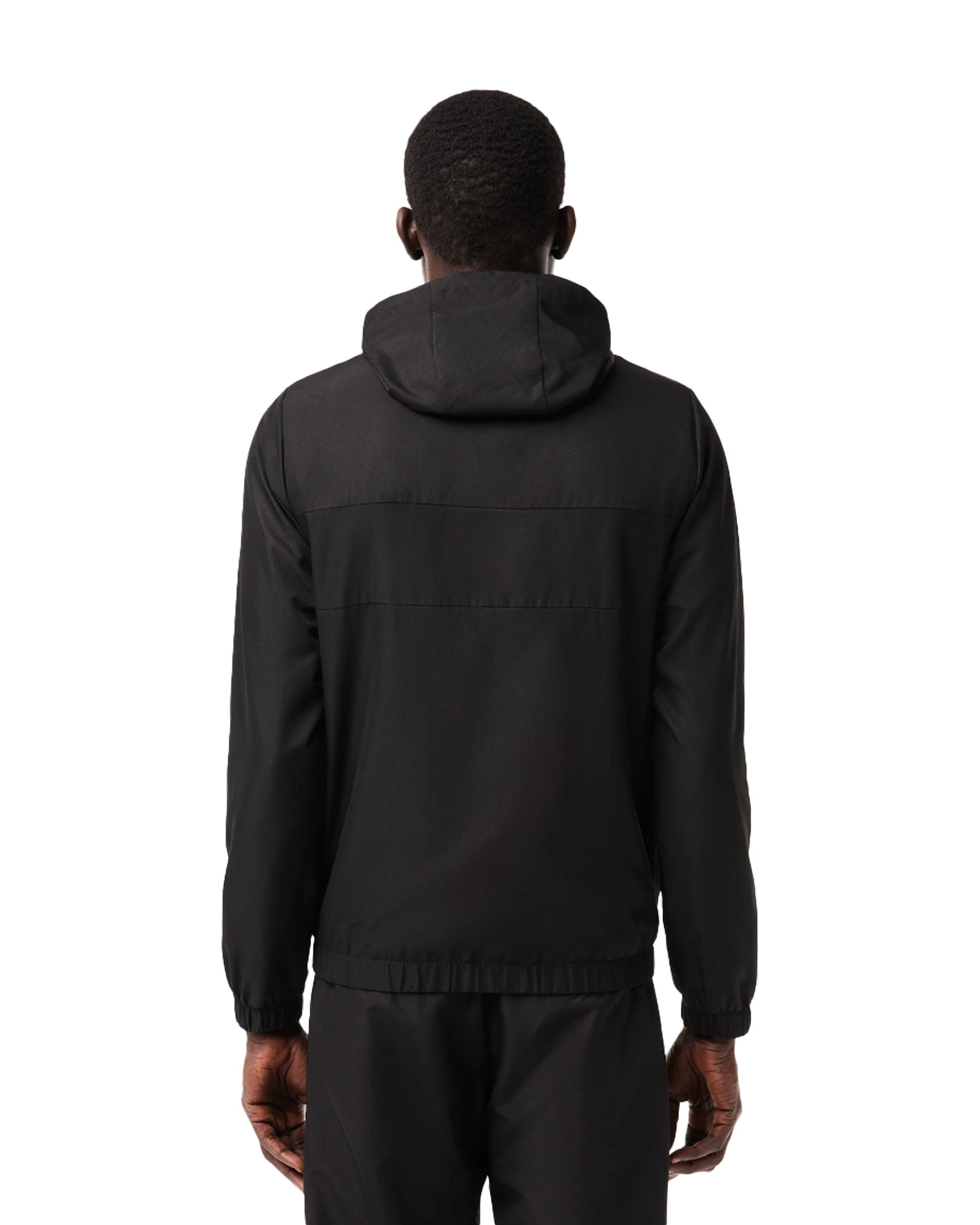 Giacca Uomo Lacoste Diamond Weave Hooded Nero