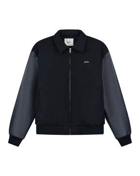 Arte Antwerp Embroidered Flower Varsity Jacket Navy