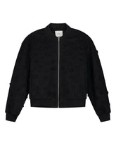 Arte Antwerp Flower Wool Bomber Jacket Black