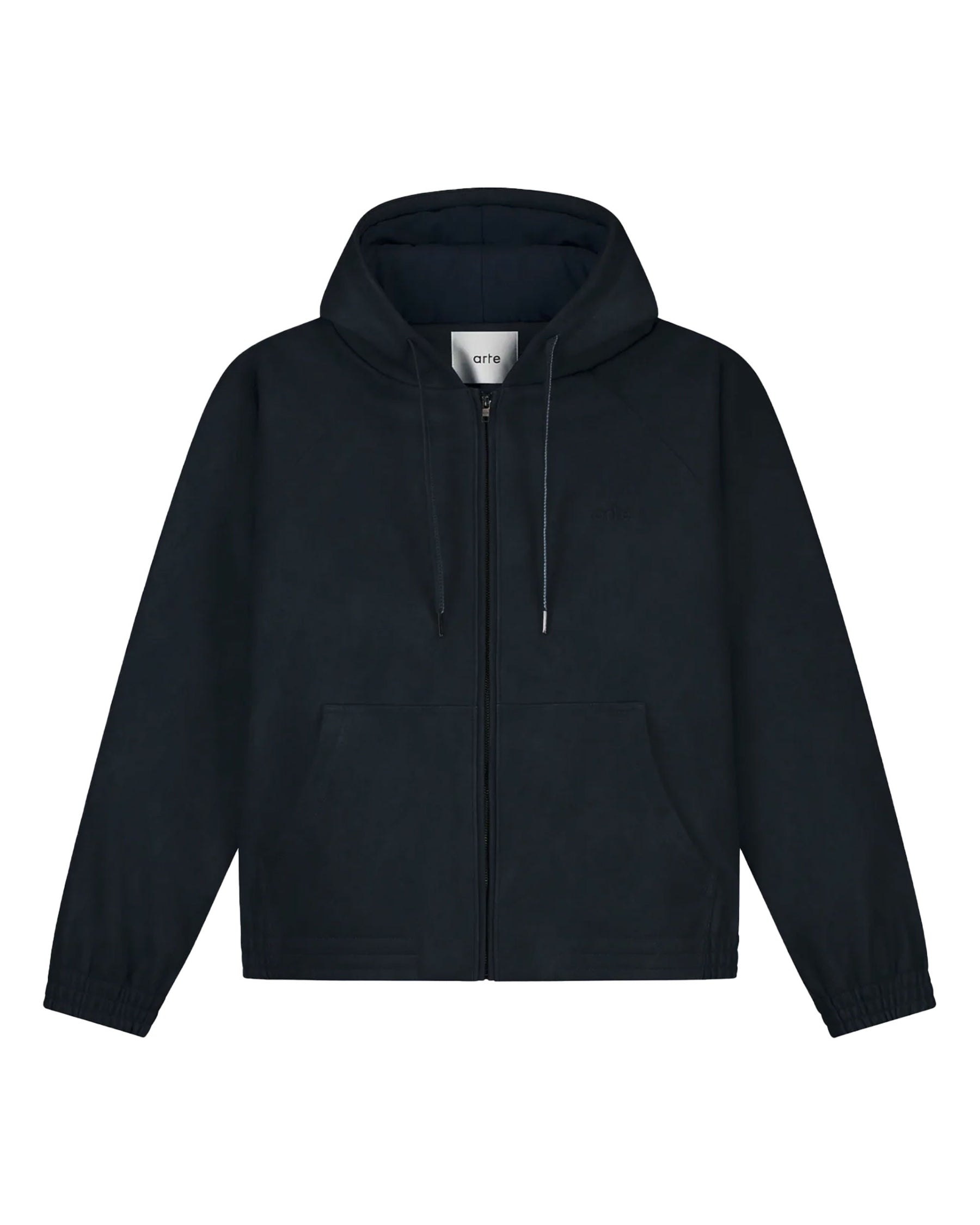 Arte Antwerp Leather Hooded Jacket Navy