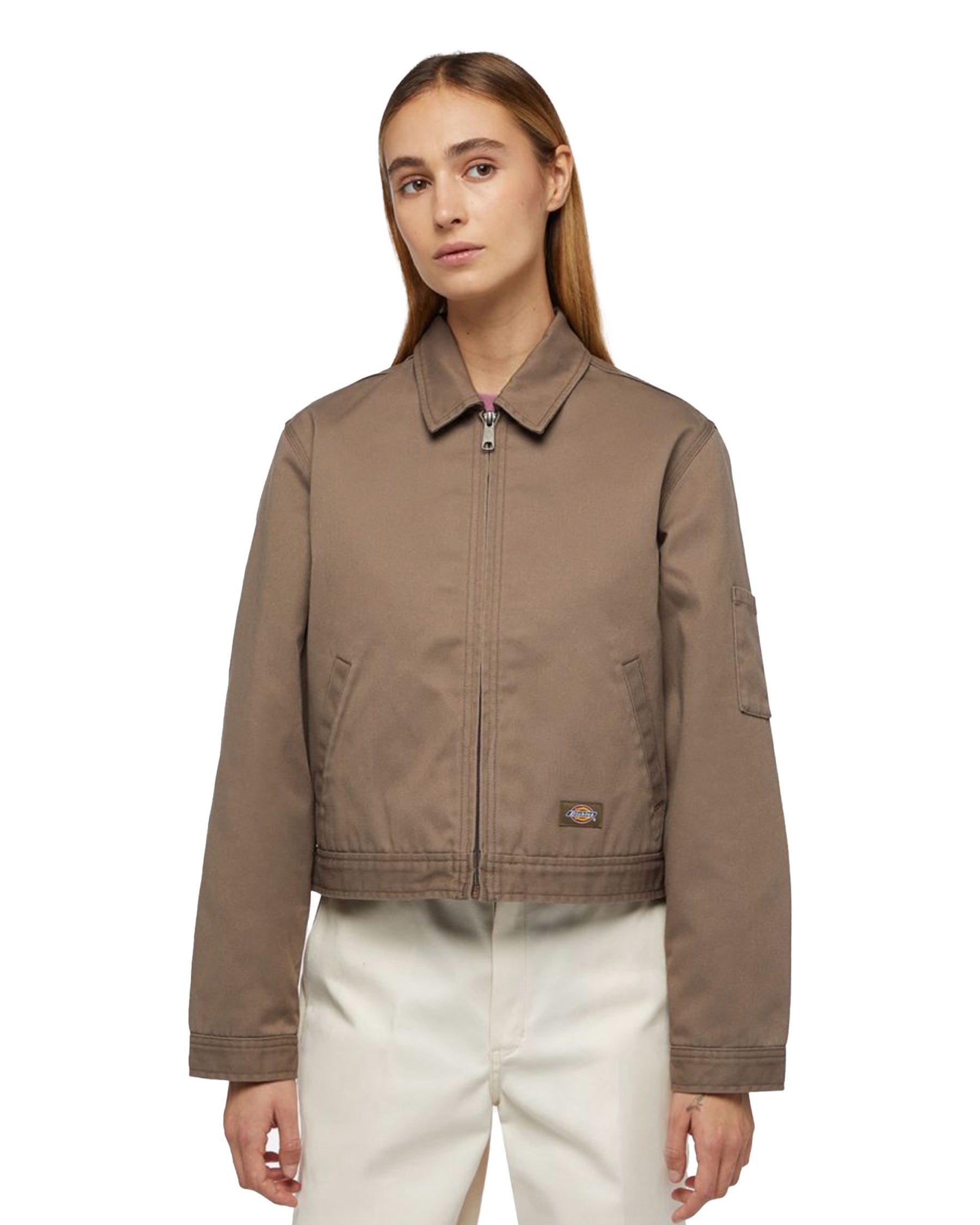 Woman's Dickies Lined Eisenhower Crop W Rec Mushroom