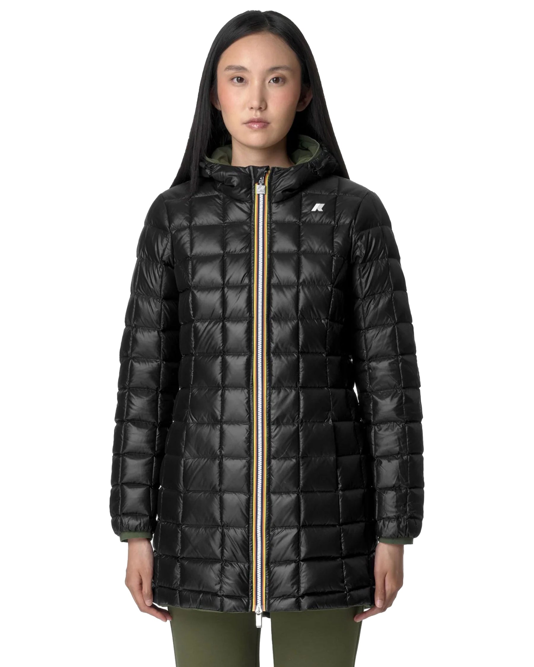 Woman Jackets K-Way Denise St Thermo Double Green Black