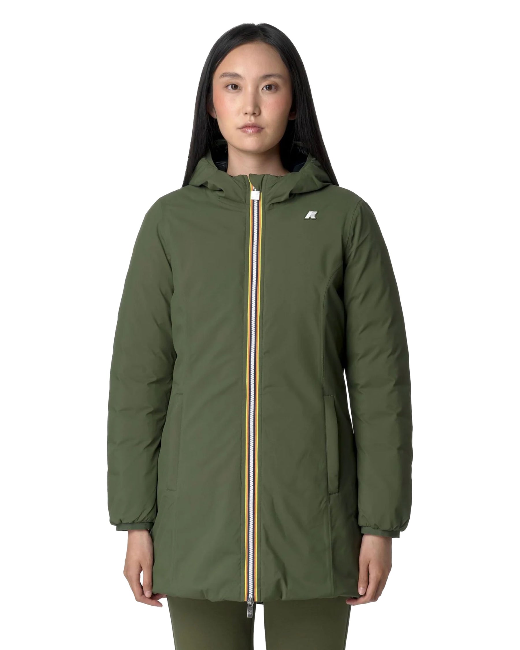 Woman Jackets K-Way Denise St Thermo Double Green Black