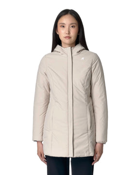 Woman Jackets K-Way Denise St Warm Double Blue Beige