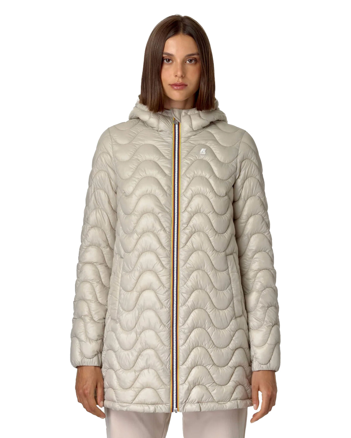 Woman's Jacket K-Way Sophie Quilted Warm Beige