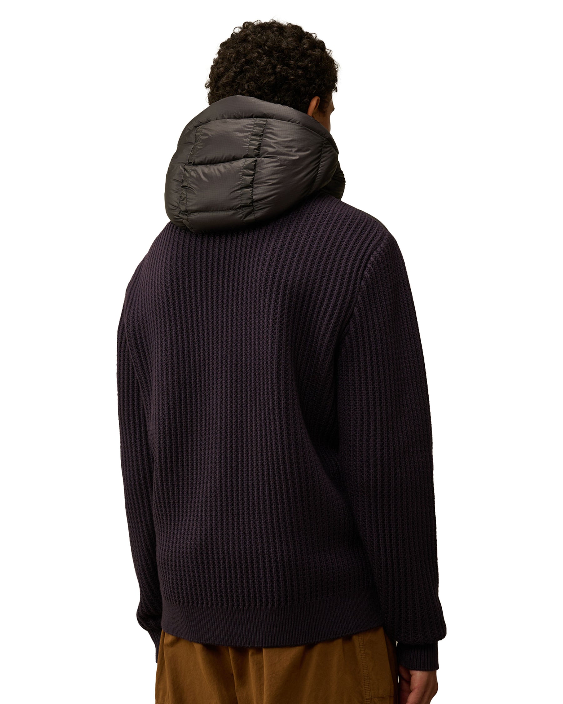 Giacca Uomo CP Company Knitwear Jacket in Merino Wool Extrafine Nightshade