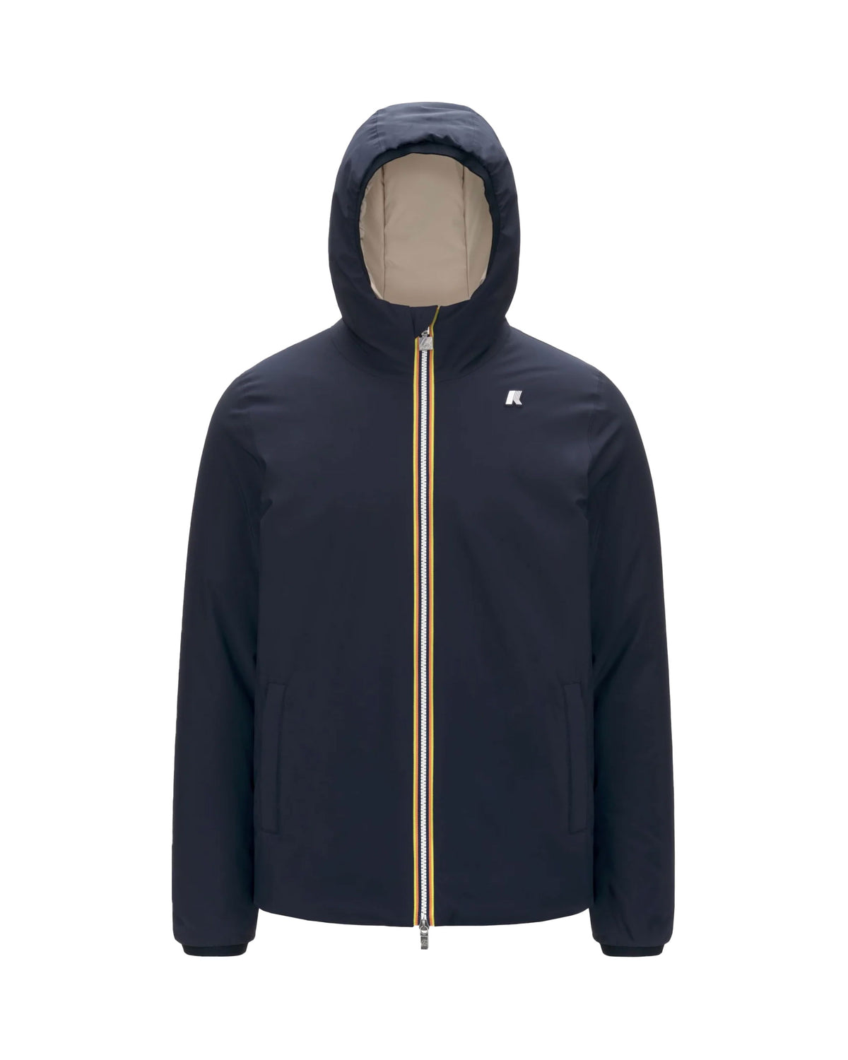 Man Jacket K-Way Jack St Warm Double Blue Beige