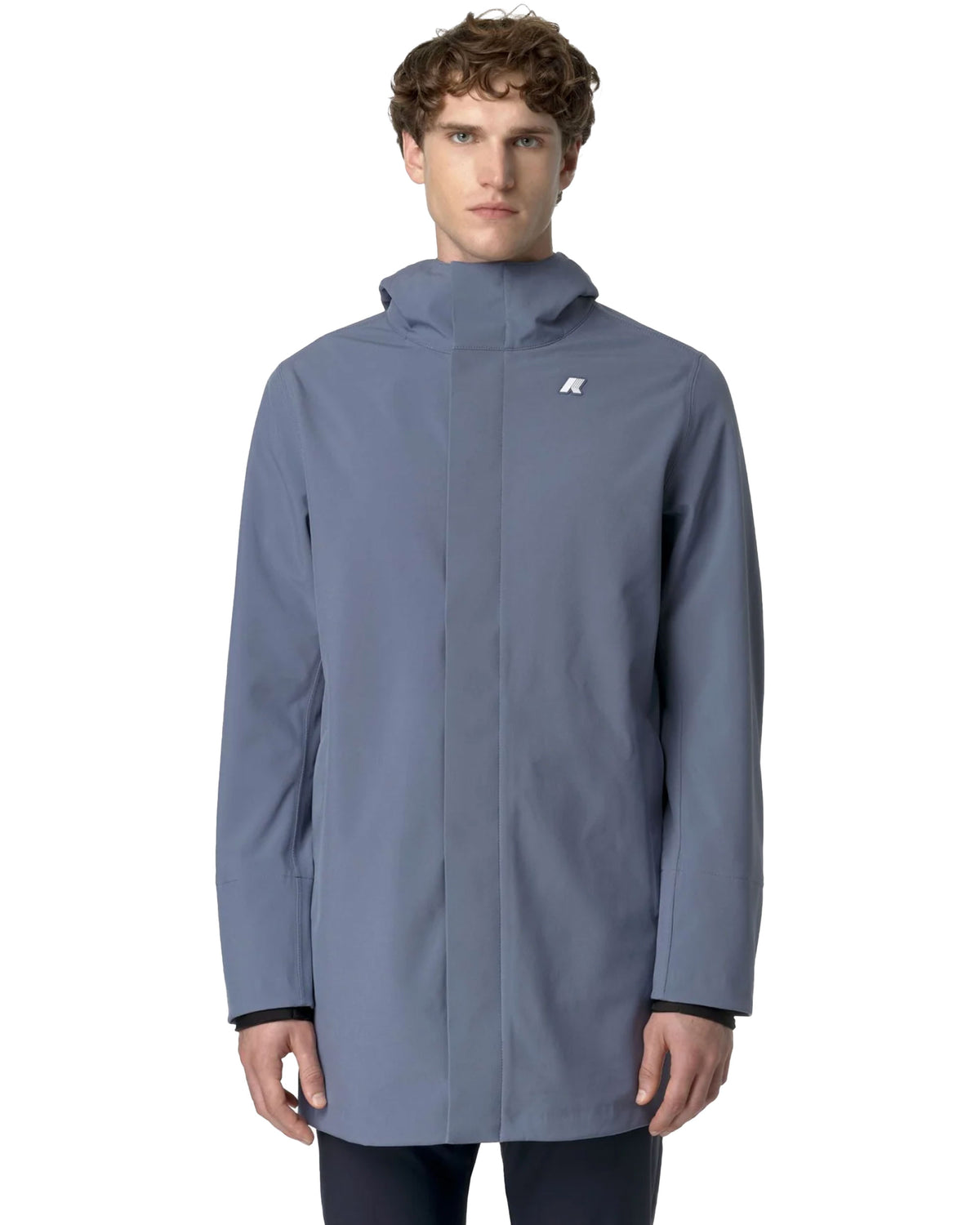 Man Jackets K-Way Marlyn Bonded Pile Light Blue