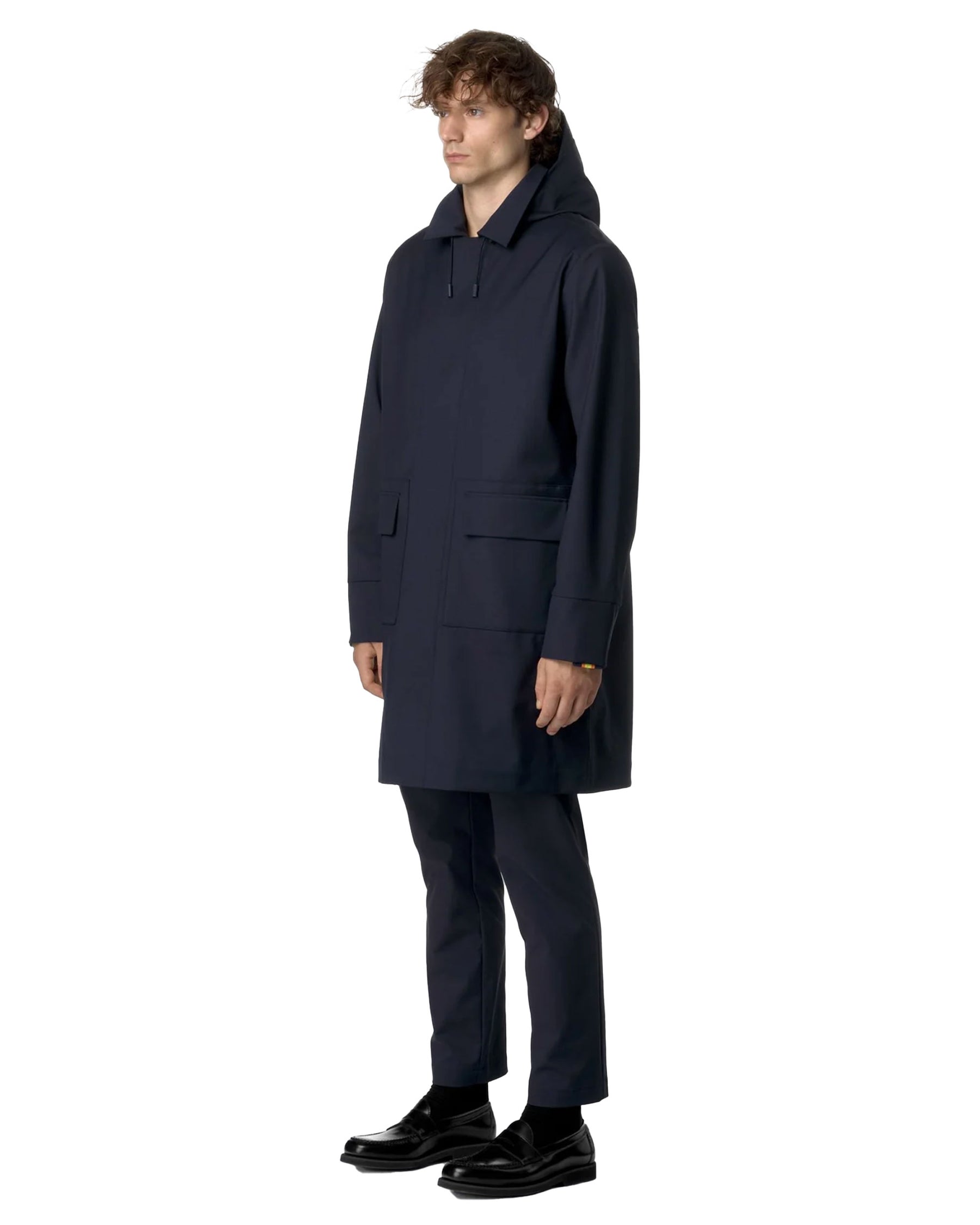 Man Jackets K-Way Poirol Tech Wool Blend Blue