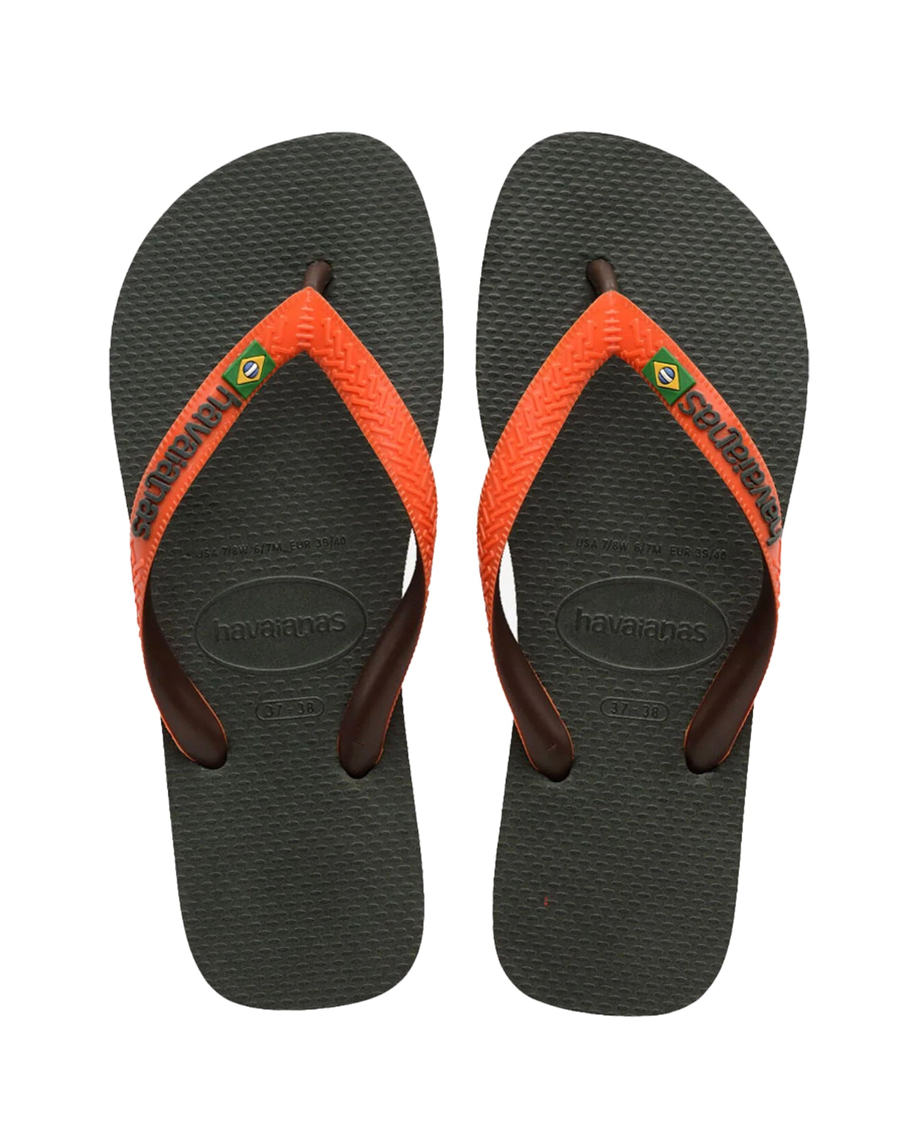 Havaianas Brasil Mix Olive Green Sunset Orange