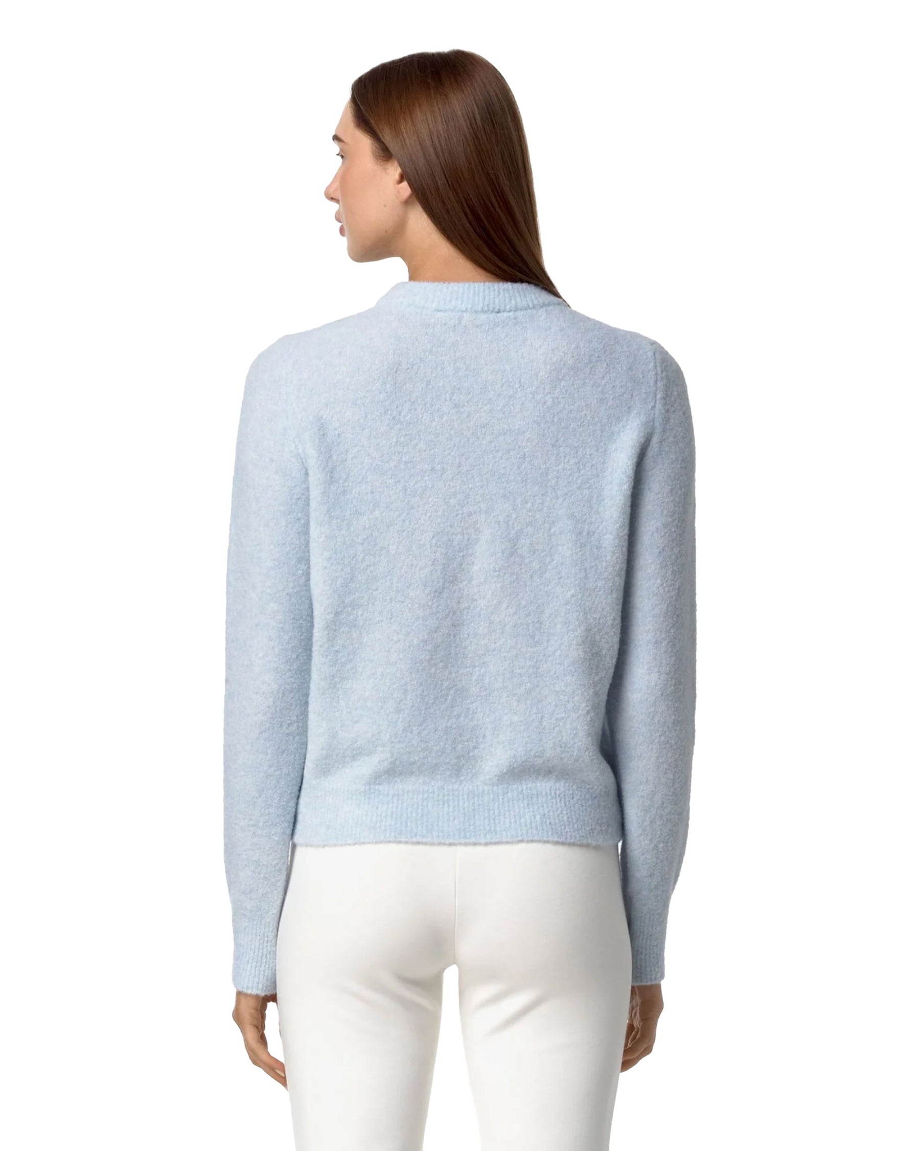 Woman Sweaters K-Way Clarisse Wool Merino Boucle Light Blue