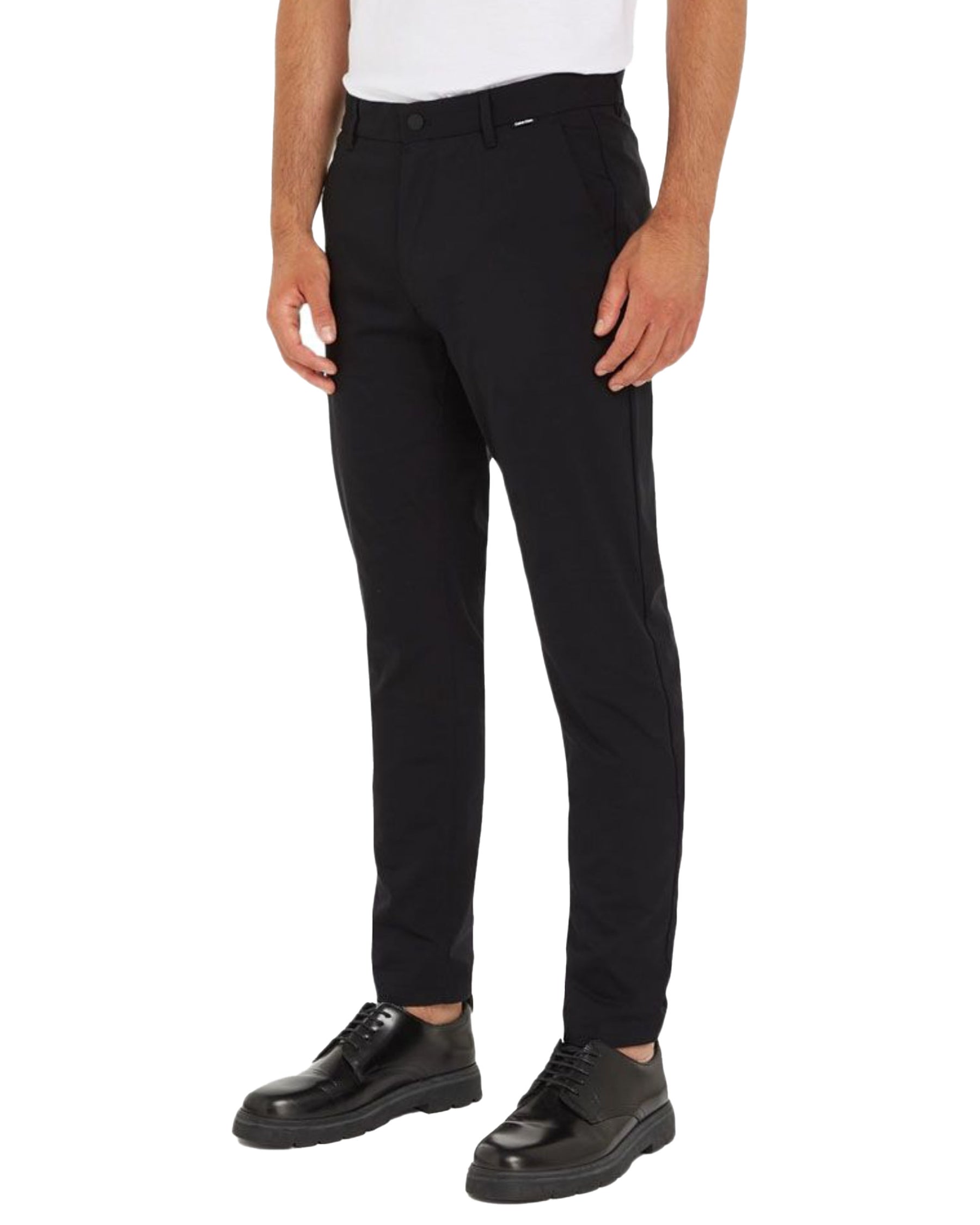 Man trousers Calvin Klein Tech cotton Stretch Slim Black