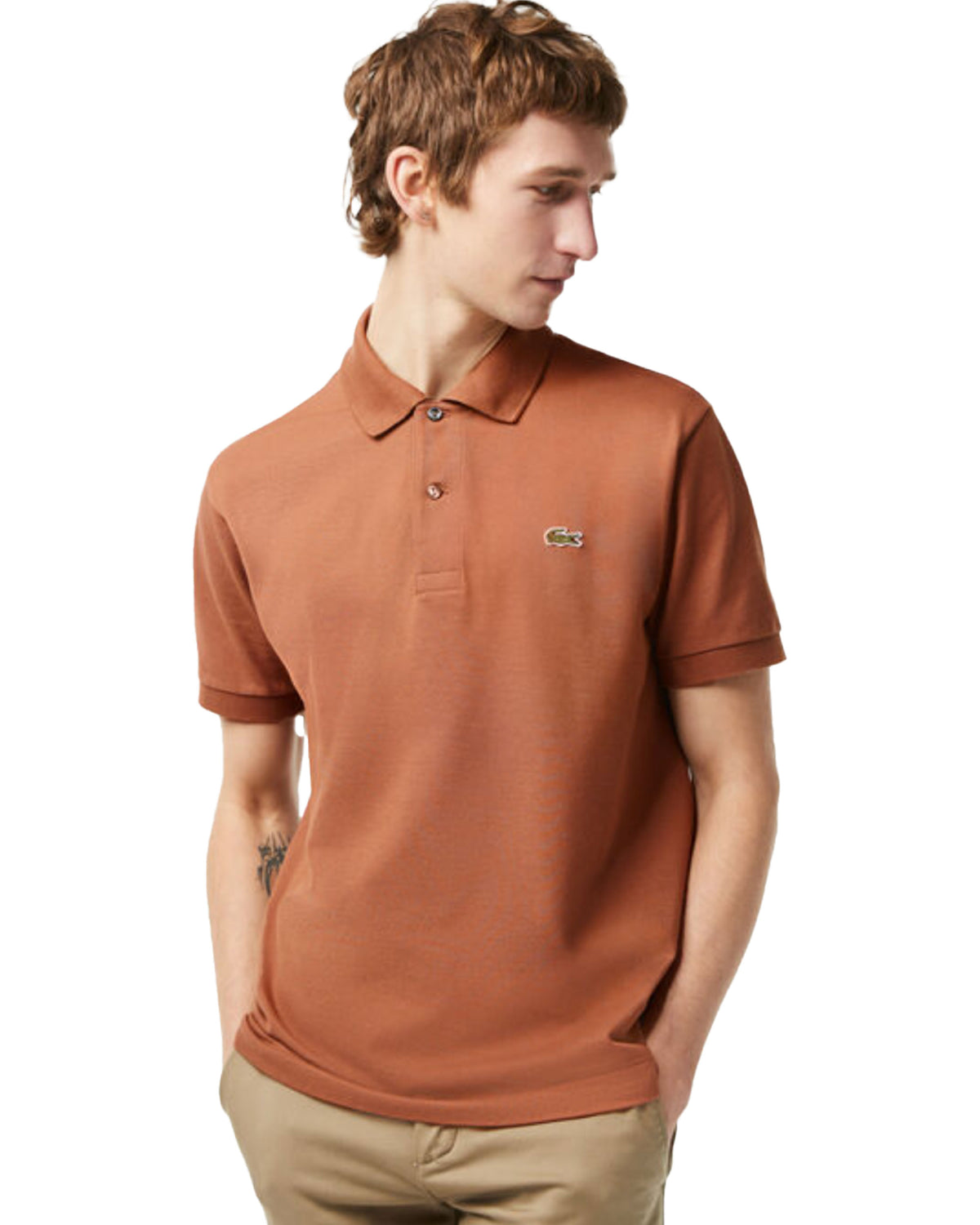 Man Polo Shirt Lacoste L.12.12 Light Brown