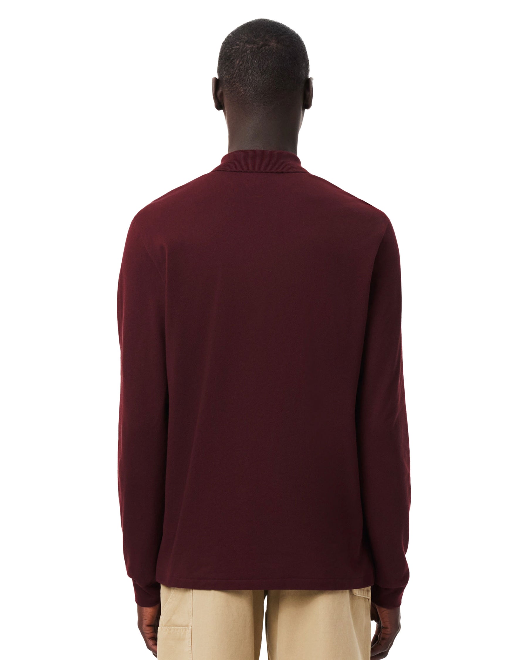 Man Polo Shirt Lacoste Long Sleeve L.13.12 Bordeaux