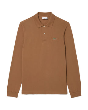 Man Polo Shirt Lacoste Long Sleeve L.13.12 Brown