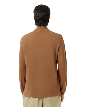 Man Polo Shirt Lacoste Long Sleeve L.13.12 Brown