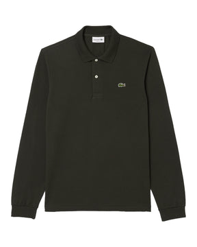 Man Polo Shirt Lacoste Long Sleeve L.13.12 Military Green