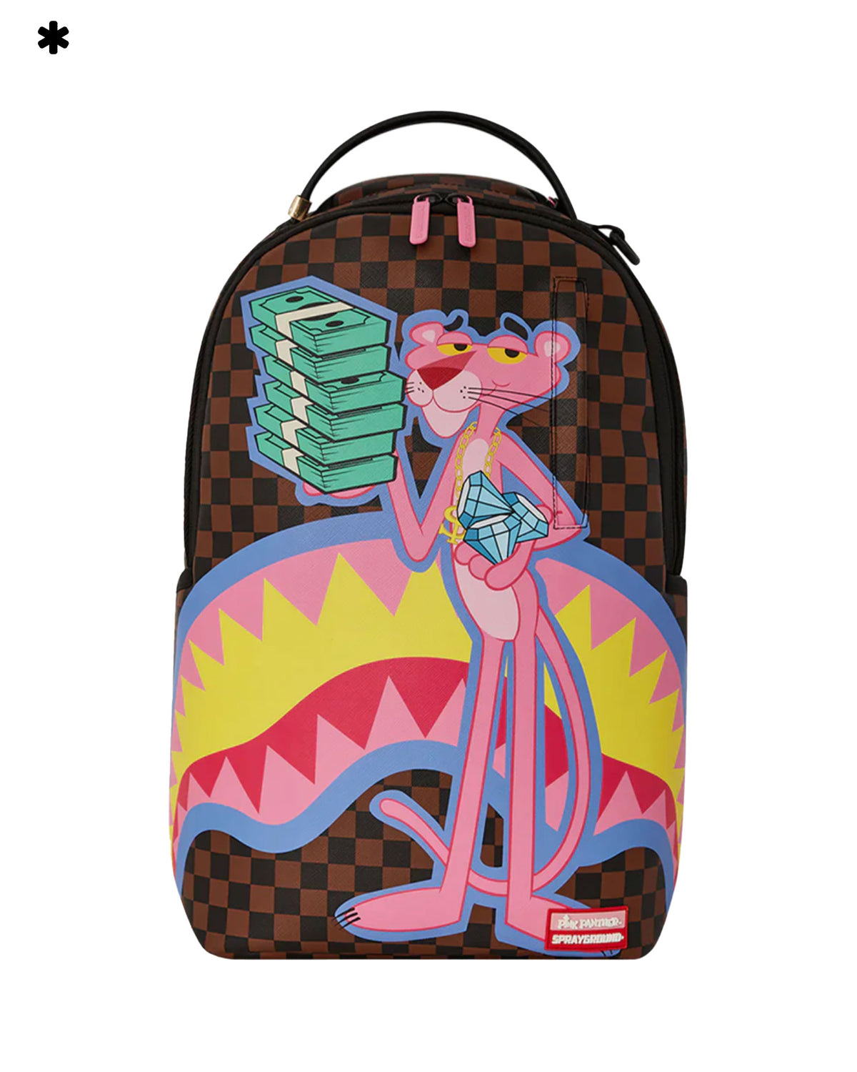 Sprayground Pink Panther Holding Money Stack