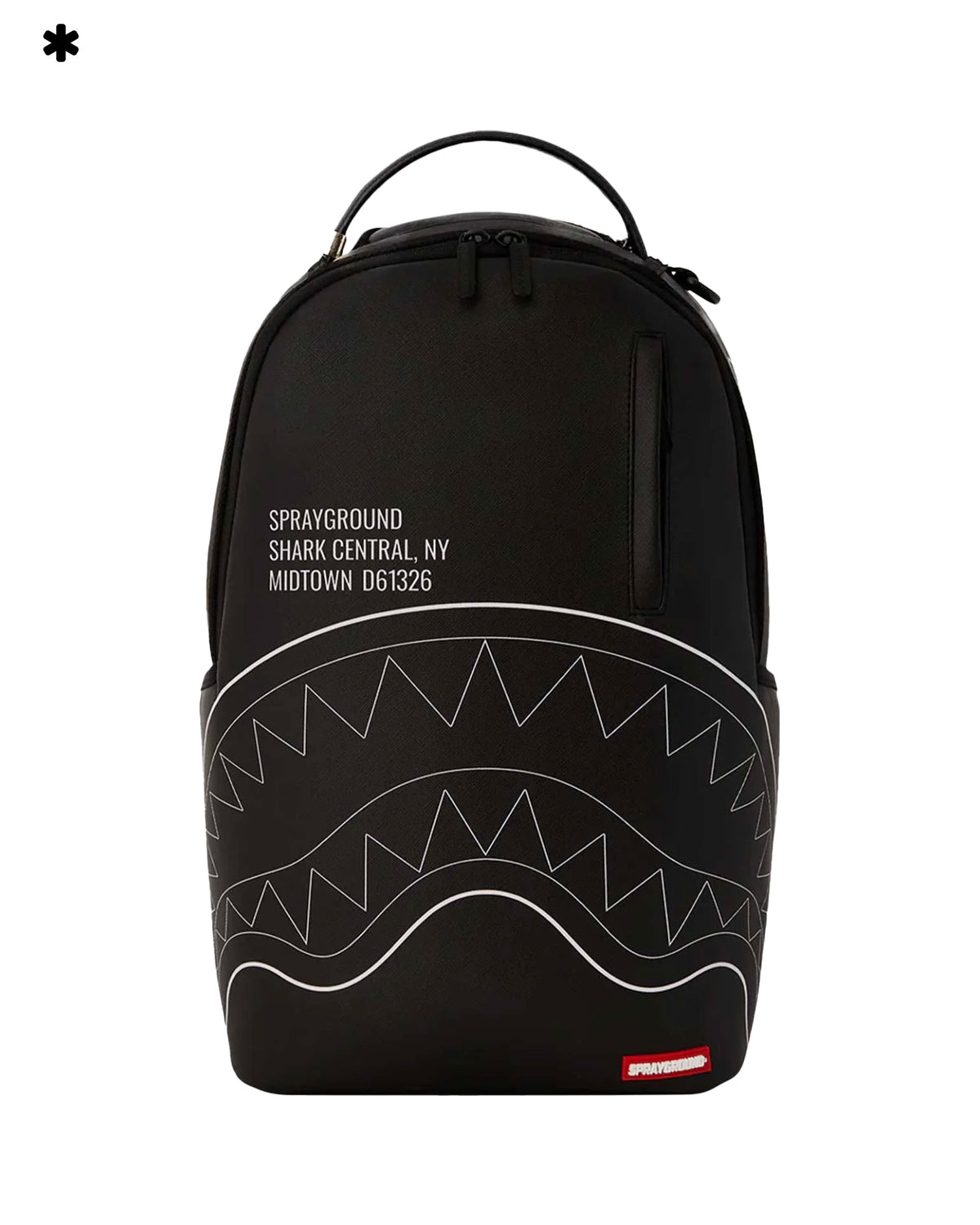 Sprayground Shark Central Solid Black White Line Shark