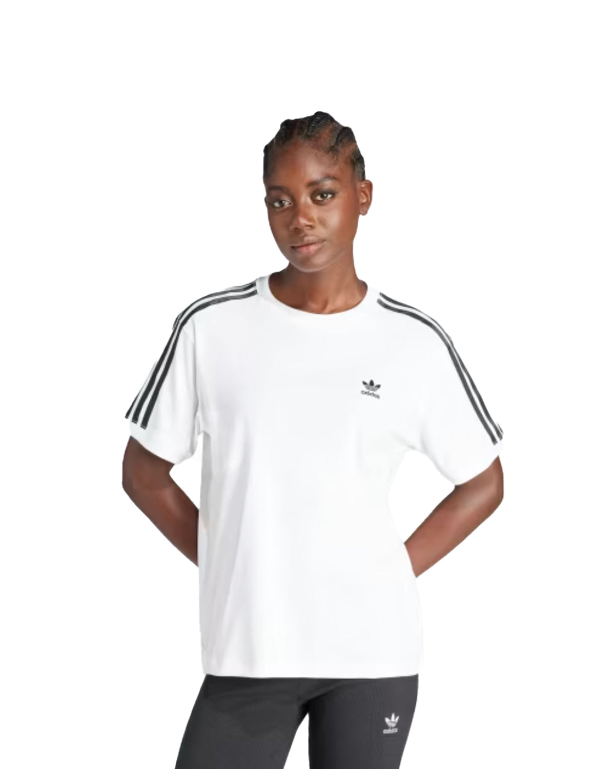 T-Shirt Donna Adidas 3 Stripe White