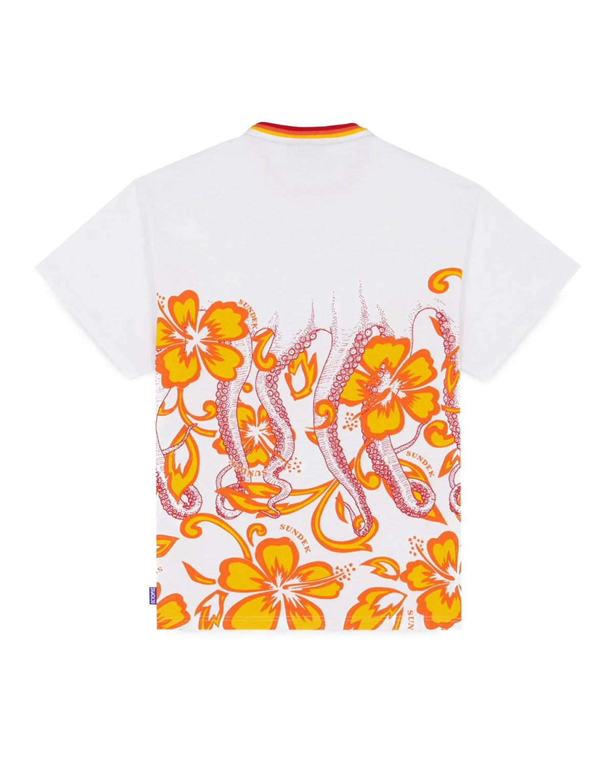 T-Shirt Sundek x Octopus Hibiscus White