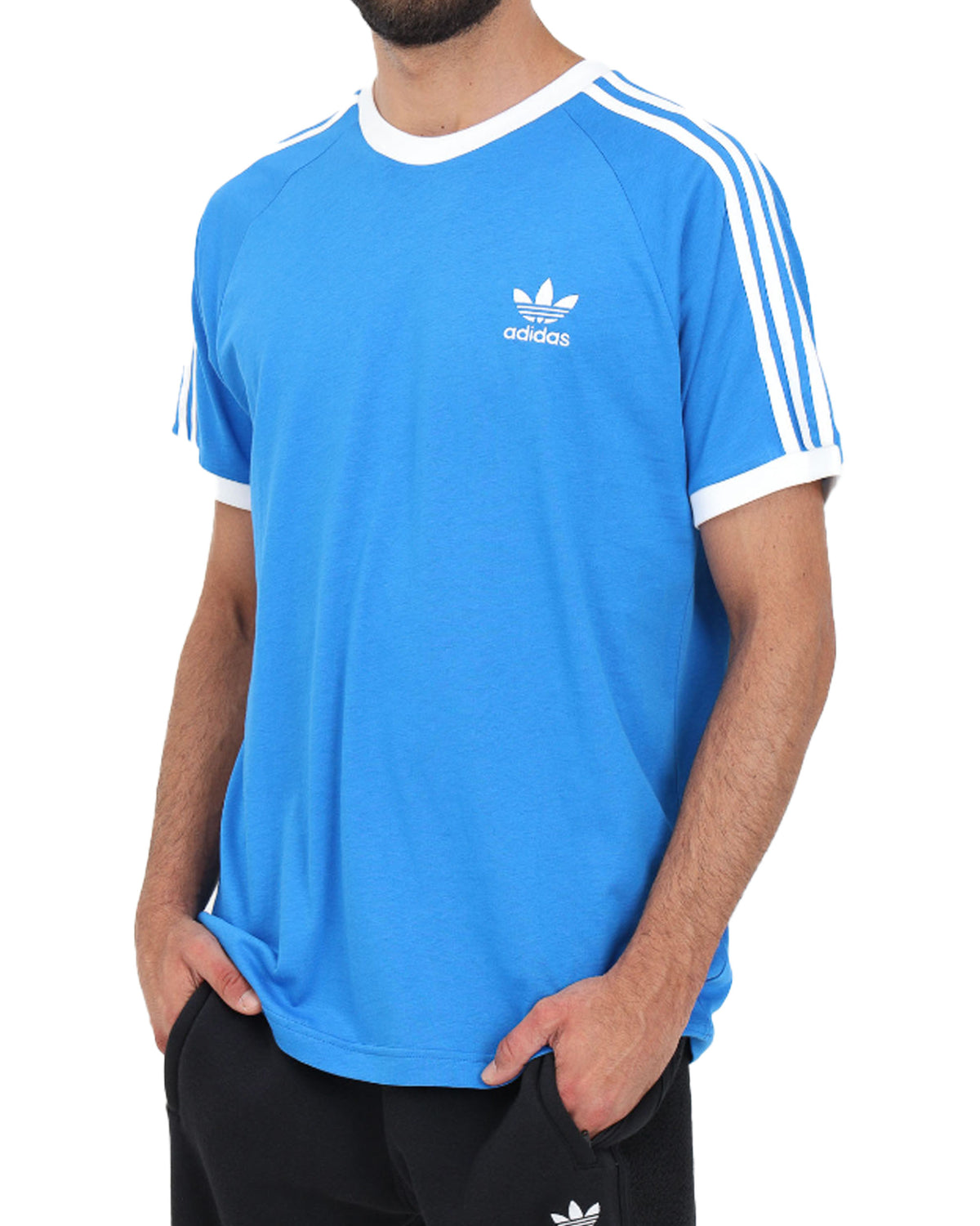 T-Shirt Uomo Adidas 3-Stripes Azzurro