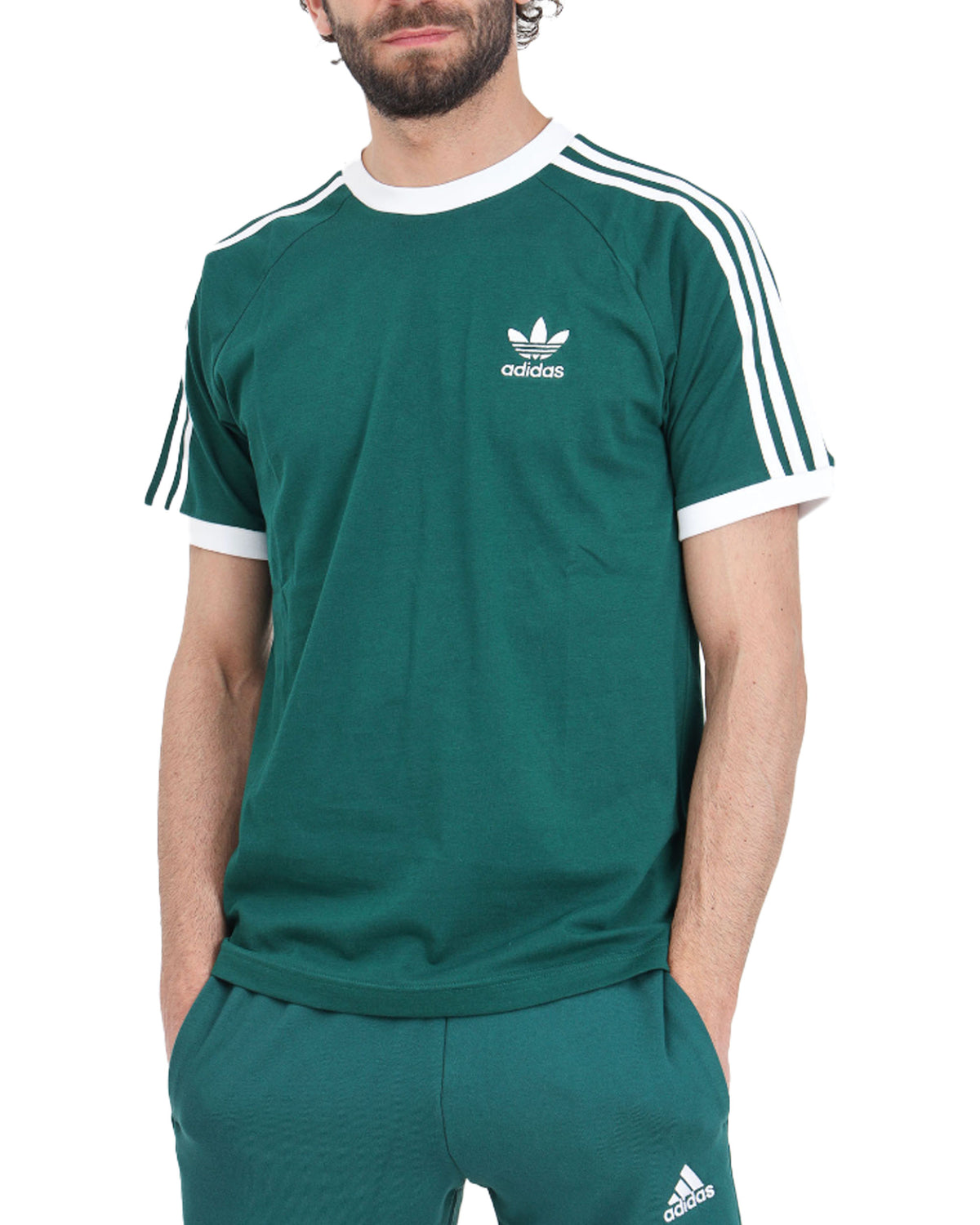 Man Tee Adidas 3-Stripes Green