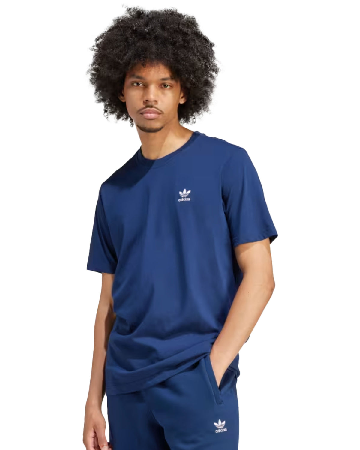 T-Shirt Uomo Adidas Basic Logo Blu