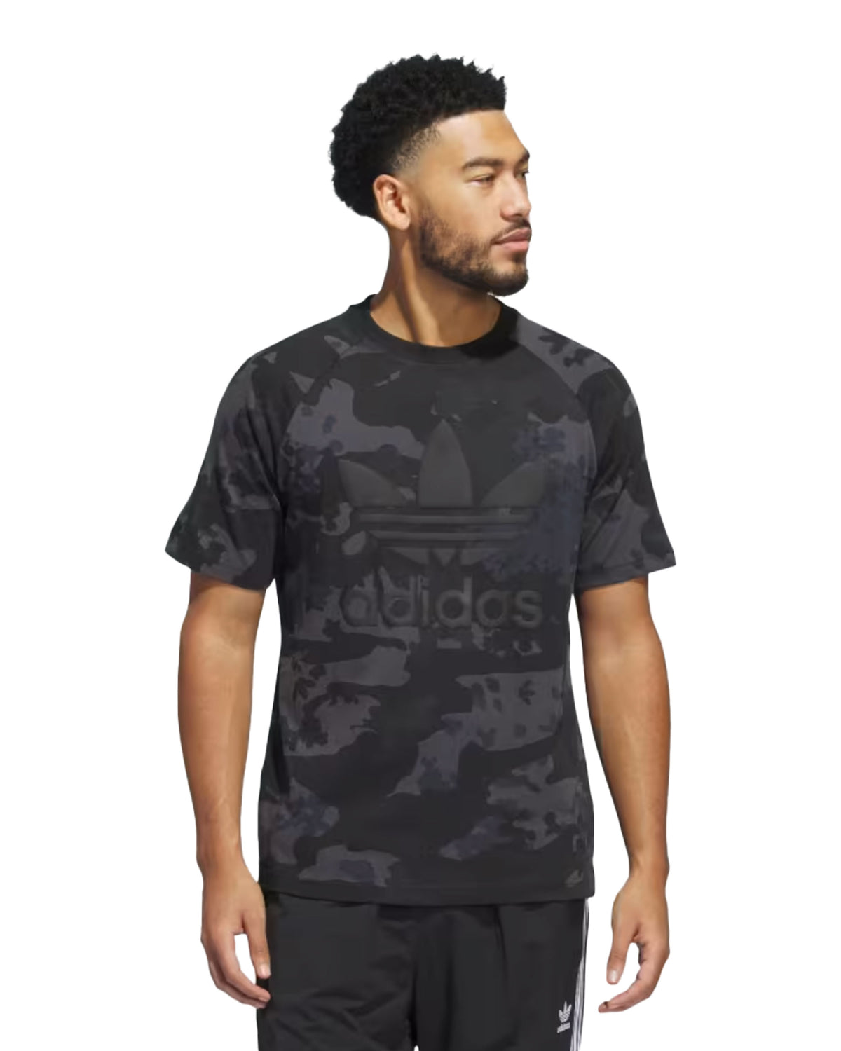 Man Tee Adidas Camo Trefoil Black