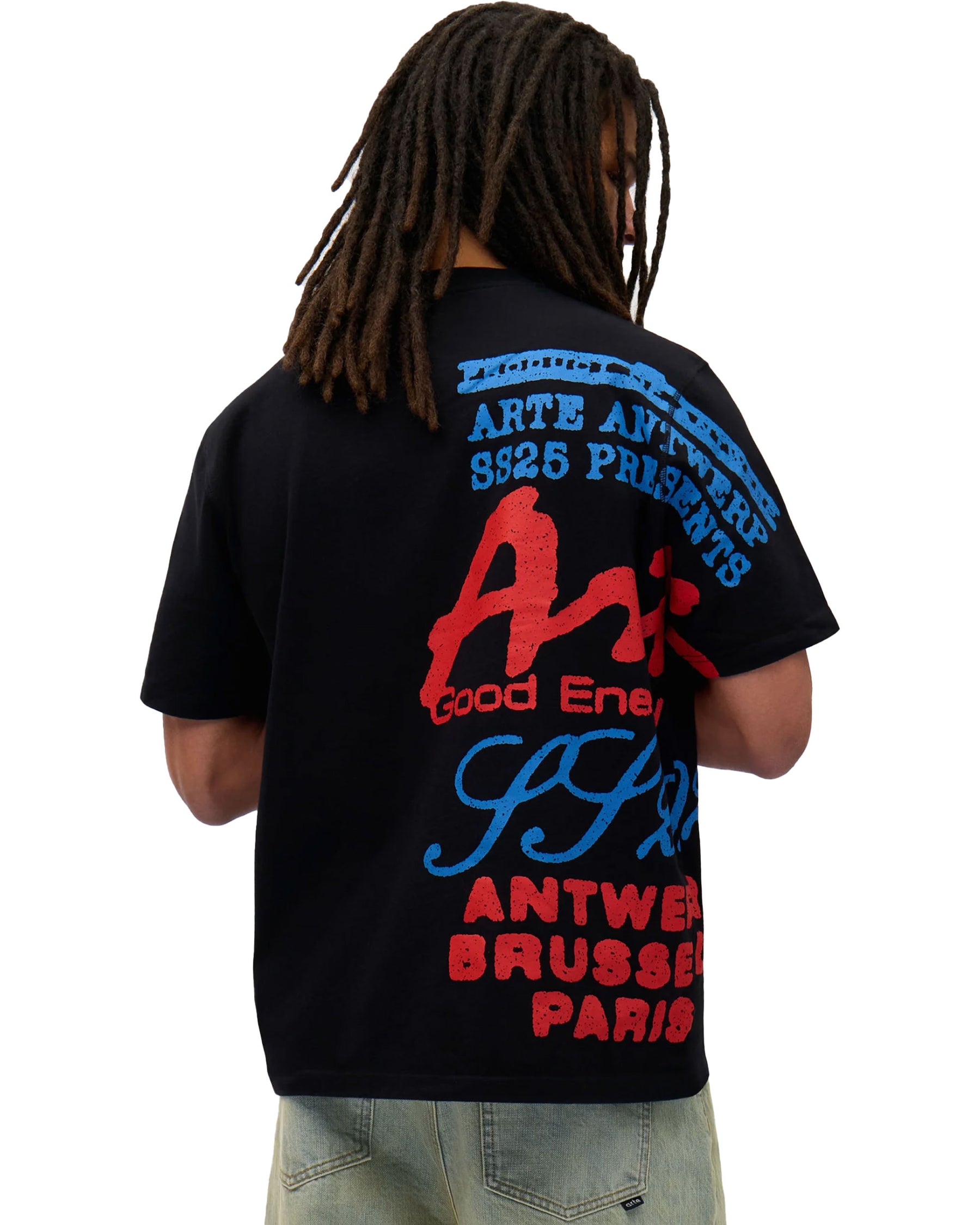 Man Tee Arte Antwerp Side Print Black