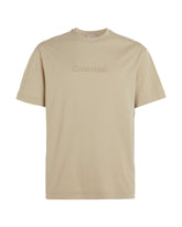 Man Tee Calvin Klein Comfort Debossed Logo Beige