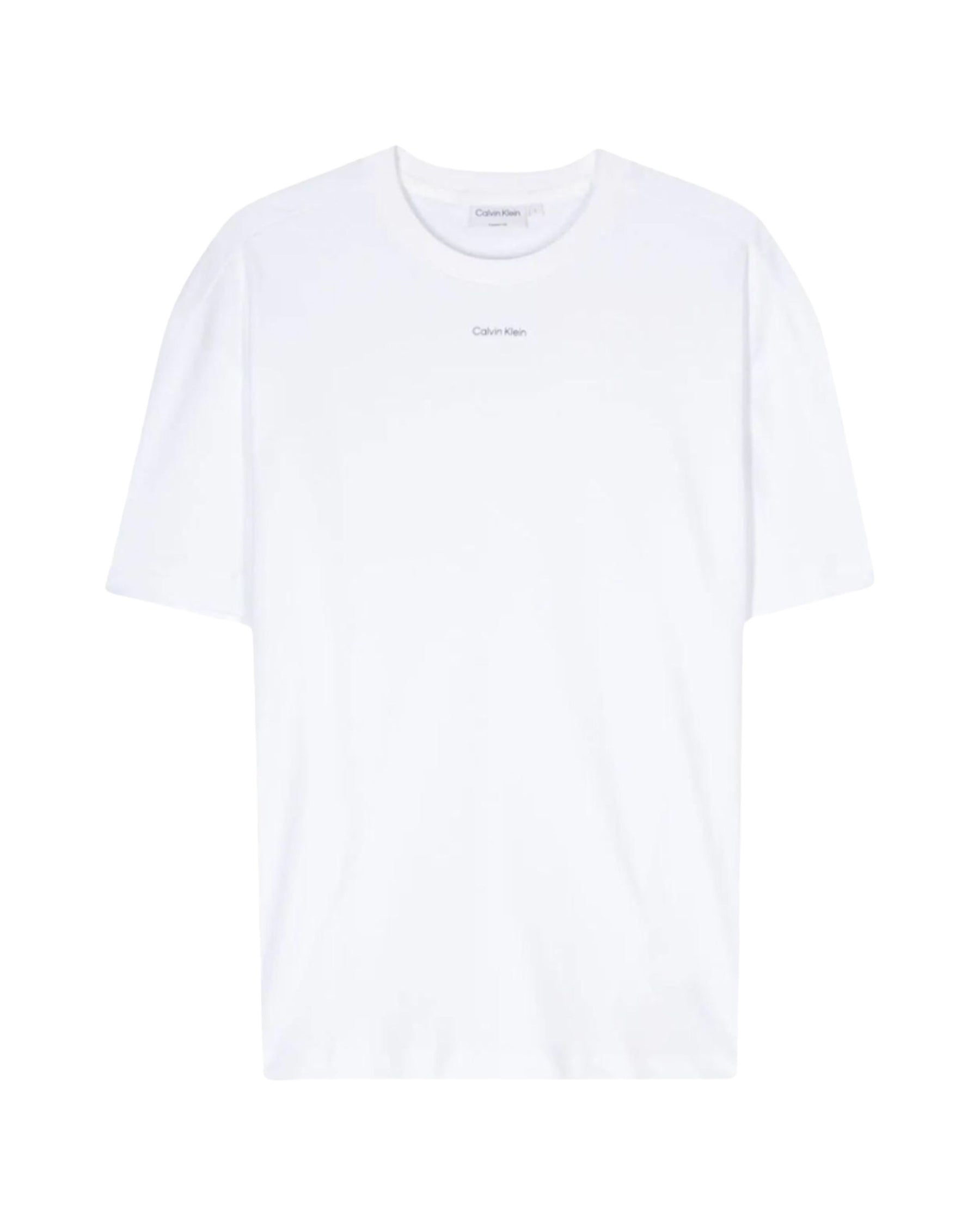 Man Tee Calvin Klein Nano Logo Interlock White