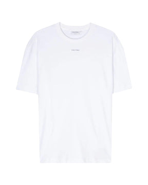 Man Tee Calvin Klein Nano Logo Interlock White