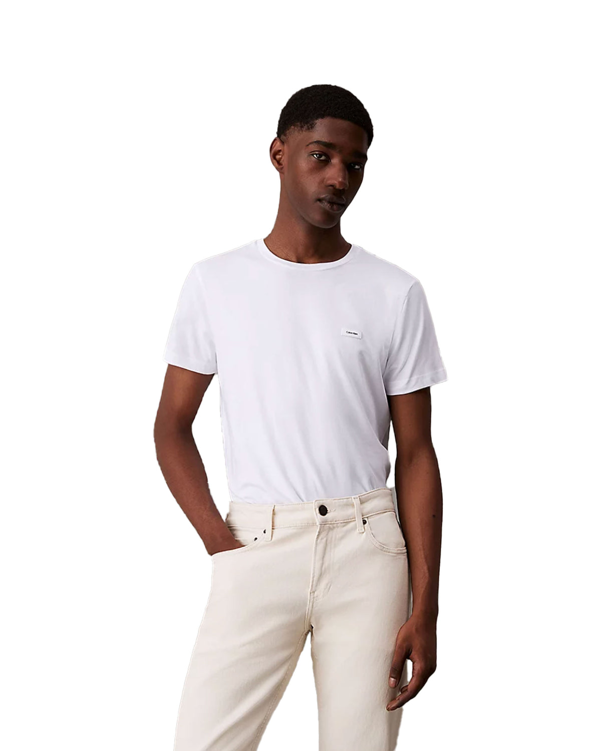 T-Shirt Uomo Calvin Klein Stretch Slim Fit Bianco