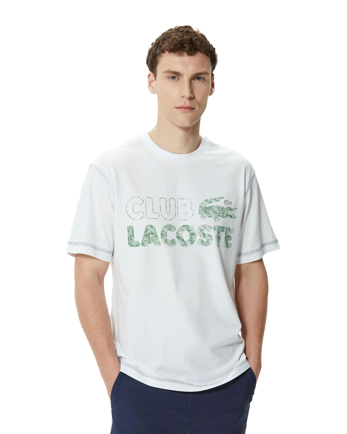 Man Tee Lacoste Big Logo White