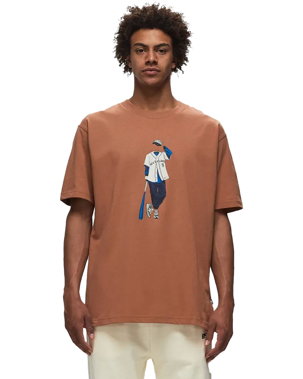 T-Shirt Uomo New Balance Athletics Baseball Style Relaxed Tee Arancione Scuro