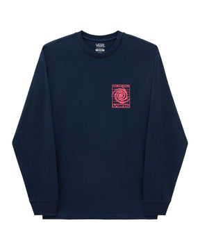 Man Tee Vans Logo Space LS Blu