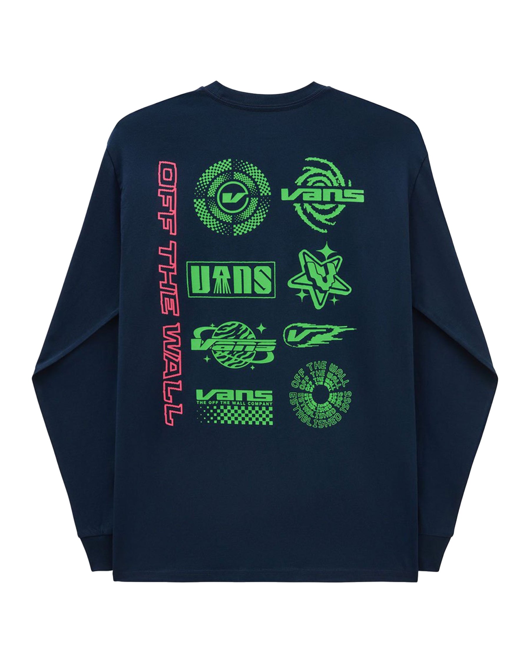 Man Tee Vans Logo Space LS Blu