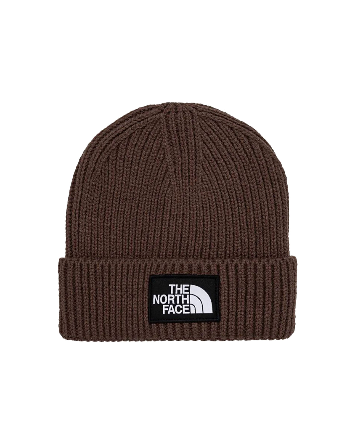 The North Face Logo Box Cuffed Beanie Smokey Brown