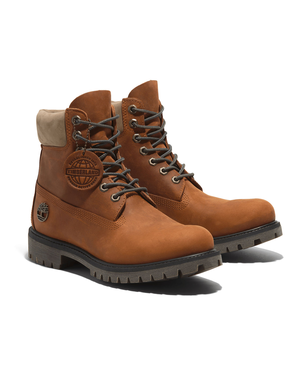 Timberland Premium 6 Inch Lace Up Waterproof Boot Medium Orange Full Grain