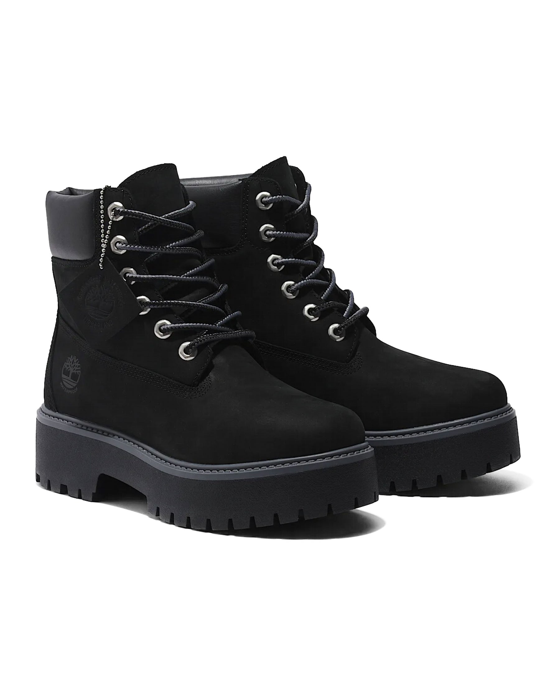 Timberland Stone Street 6 Inch Lace Up Waterproof Boot Jet Black